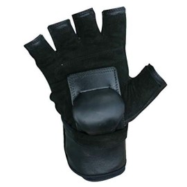 Hillbilly Wrist Guard Gloves - Half Finger (Black, Large)