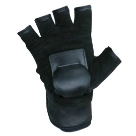 Hillbilly Wrist Guard Gloves - Half Finger (Black, Medium)