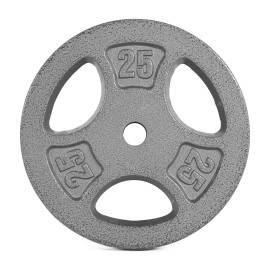 CAP Barbell Standard 1-Inch Grip Weight Plates, Single, Gray, 25 lb