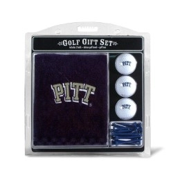 Team Golf Ncaa Pittsburgh Panthers Gift Set Embroidered Golf Towel, 3 Golf Balls, And 14 Golf Tees 2-34 Regulation, Tri-Fold Towel 16 X 22 & 100% Cotton