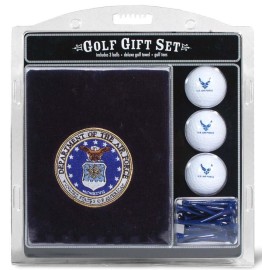 Team Golf Military Air Force Gift Set Embroidered Golf Towel, 3 Golf Balls, And 14 Golf Tees 2-34 Regulation, Tri-Fold Towel 16 X 22 & 100% Cotton