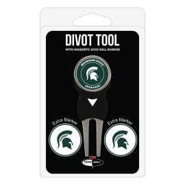 Team Golf alabama-Parent NCAA Michigan State Spartans Divot Tool with 3 Golf Ball Markers Pack, Markers are Removable Magnetic Double-Sided Enamel