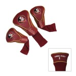 Team Golf NCAA Florida State Seminoles Contour Golf Club Headcovers (3 Count), Numbered 1, 3, & X, Fits Oversized Drivers, Utility, Rescue & Fairway Clubs, Velour lined for Extra Club Protection, multi team color (21094)