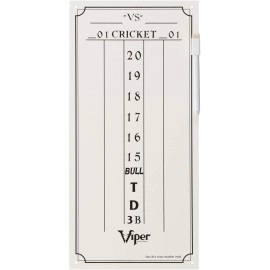 Viper Dry Erase Scoreboard, Cricket and 01 Dart Games, White, 15.375