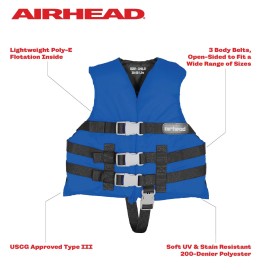 Airhead Children's General Purpose Life Jacket, Coast Guard Approved, Blue