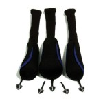 3 Pack of Neo-Fit Neoprene / Mesh Driver Golf Club 460cc Headcovers (Black/Blue)