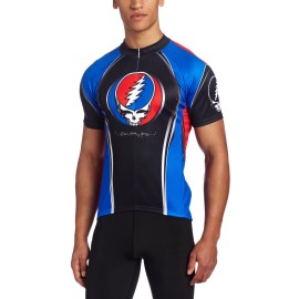 Primal Wear Men's Grateful Dead Team Steal Your Face Cycling Jersey, Blue Black, X-Large