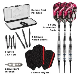 Viper Grim Reaper 80% Tungsten Soft Tip Darts with Storage/Travel Case, Medium Knurling, 18 Grams, Blue