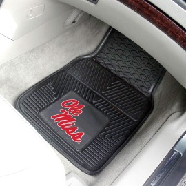 FANMATS 11778 Ole Miss Rebels 2-Piece Heavy Duty Vinyl Car Mat Set, Front Row Floor Mats, All Weather Protection, Universal Fit, Deep Resevoir Design