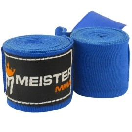 Meister Junior 108 Elastic Cotton Hand Wraps For Mma Boxing (Pair) - Blue
