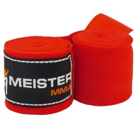 Meister Junior 108 Elastic Cotton Hand Wraps For Mma Boxing (Pair) - Red
