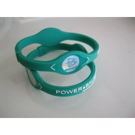 Power Balance Wristband Silicone Bracelet Medium Green w/ White Letters