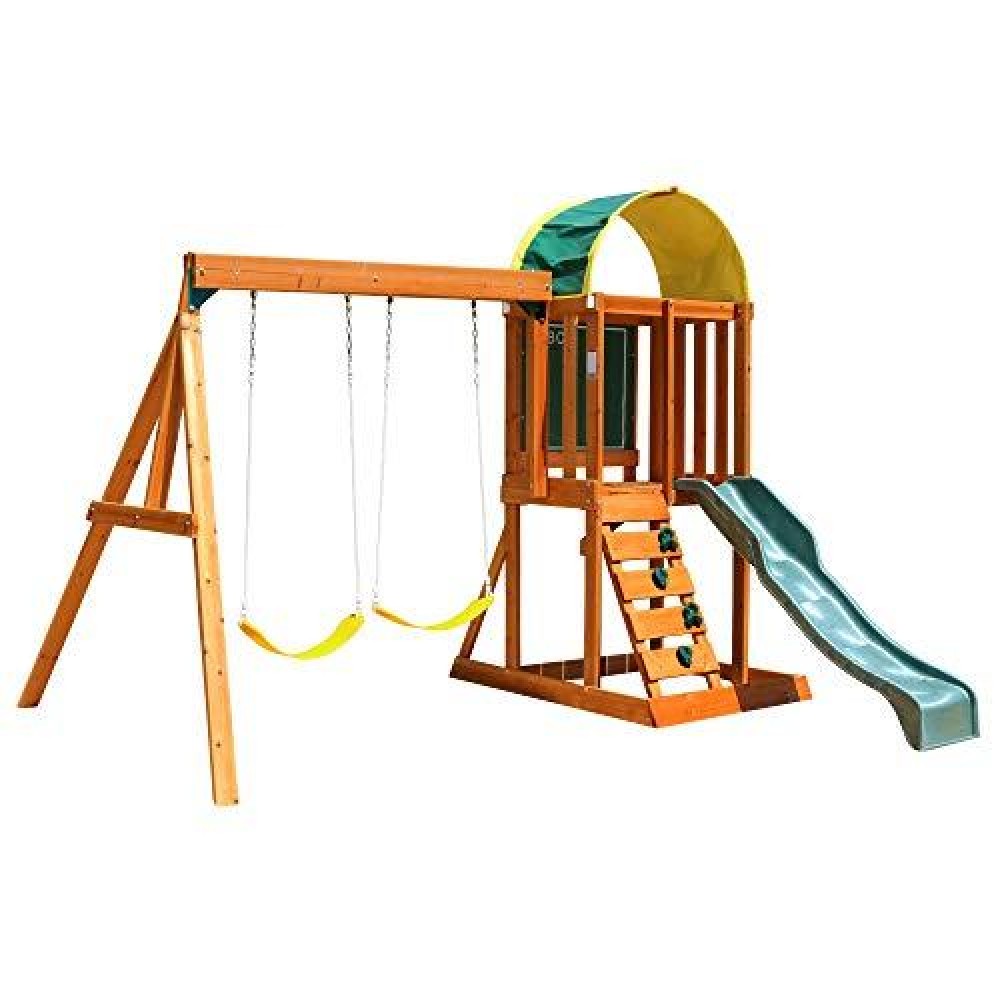 Kidkraft Andorra Cedar Wood Swing Set / Playset F24140, Gift For Ages 3-10