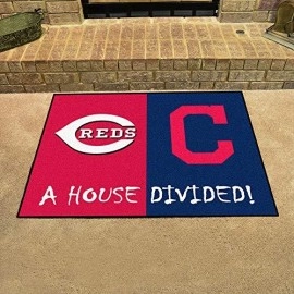 Fanmats 12251 Cincinnati Reds/Cleveland Indians House Nylon Divided Rug