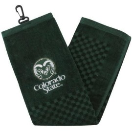 Team Golf Ncaa Colorado State Rams Embroidered Golf Towel, Checkered Scrubber Design, Embroidered Logo