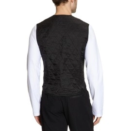 Hyperkewl 6529-Bk-L Light Weight Evaporative Cooling Sport V-Neck Vest With Zipper Closure Quilted Nylon Outer With Hyperkewl Fabric Black Large