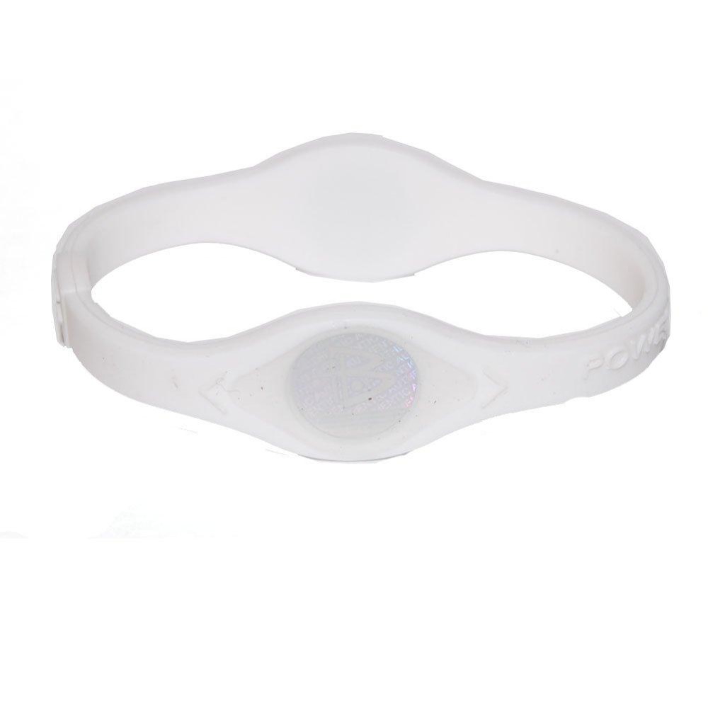 Power Balance Silicone Wristband Bracelet Large (White with White Letters)