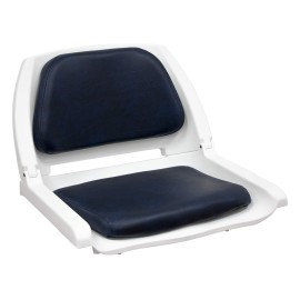 Wise 8Wd139 Series Molded Fishing Boat Seat With Marine Grade Cushion Pads, White Shell, Navy Cushion