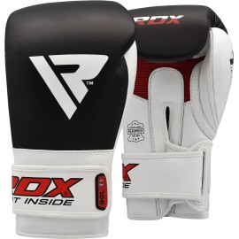 Authentic Rdx Leather Gel Fight Boxing Gloves Punch Bag-Size 10Oz, 12Oz, 14Oz, 16Oz