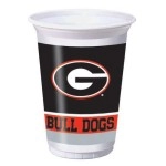 Creative Converting Georgia Bulldogs 20 oz. Plastic Cups, 8-Count, (Pack of 1), Multicolor