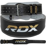 Rdx Weight Lifting Belt For Fitness Gym - Adjustable Leather Belt With 4A Padded Lumbar Back Support - Great For Bodybuilding, Functional Training, Powerlifting, Deadlifts Workout Squats Exercise