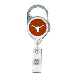 WinCraft NCAA Texas Longhorns Retractable Premium Badge Holder, Team Color, One Size
