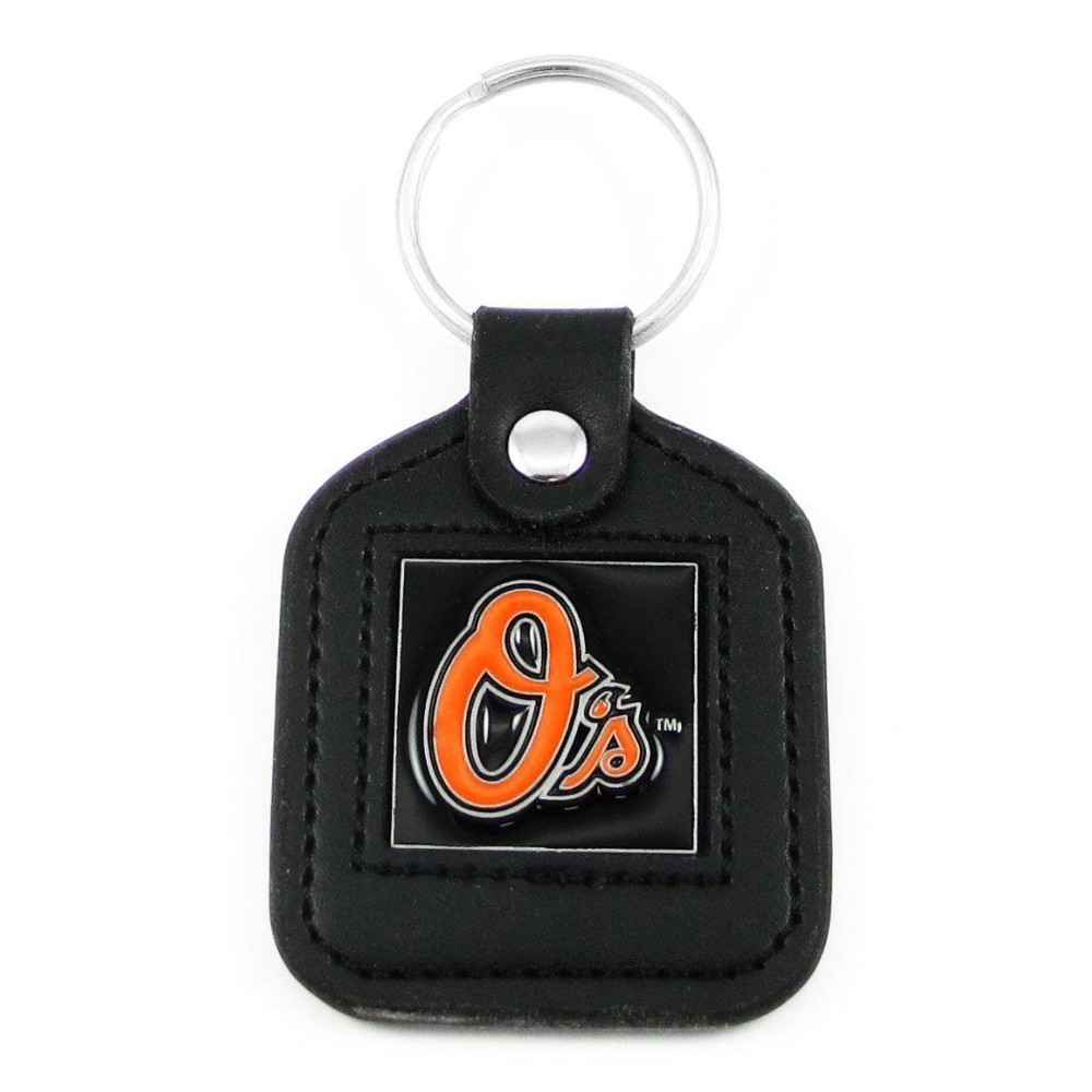 Siskiyou Sports Mlb Baltimore Orioles Key Ring Square Leather, Team Colors, One Size