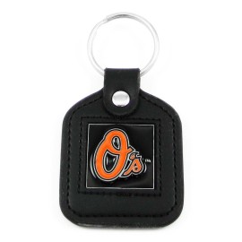 Siskiyou Sports Mlb Baltimore Orioles Key Ring Square Leather, Team Colors, One Size