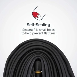 Schwinn Replacement Bike Inner Tube, Traditional and Self-Sealing, Self-sealing, 700c x 35-42mm, Black