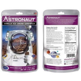 Backpacker's Pantry Astronaut Foods Freeze-Dried Ice Cream Sandwich, NASA Space Dessert, Vanilla, One Serving Pouch,Multi,102207