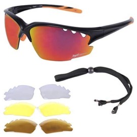 Rapid Eyewear Expert Cycle Multi Lens Sunglasses For Cycling Polarized, Clear & Low Light Lenses Included. For Men & Women. Uv 400 Anti Glare Glasses Optics. Also For Running & Triathlons