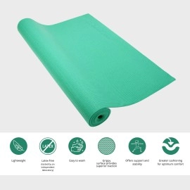 Yogi Mat by Wai Lana (Color: Jade) - 1/8 inch Thick, Non-slip, Stylish, Latex-Free, Lightweight, Optimum Comfort