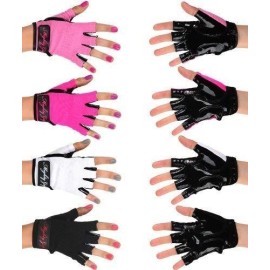 Mighty Grip Black Pole Dancing Gloves with Tack Strips for Gripping The Pole (Medium)