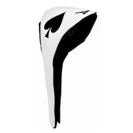 JP Lann Golf Ace of Spades Driver Head Cover with Magnetic Closure, Black/White