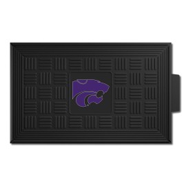 FANMATS 12766 Kansas State Wildcats Heavy Duty Vinyl Medallion Outdoor Door Mat - 19.5in. x 31in.