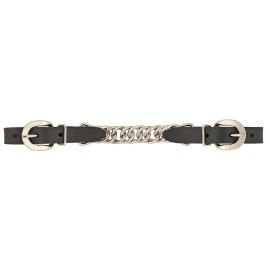Weaver Leather Leather Single Flat Link Chain Curb Strap, Black, 4.5