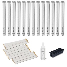 Golf Pride Tour Wrap 2G White - 13 pc Golf Grip Kit (with Tape, Solvent, Vise clamp)