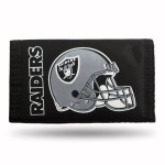 NFL Rico Industries Nylon Trifold Wallet, Oakland Raiders,Team Color,3 x 5-inches