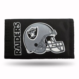 NFL Rico Industries Nylon Trifold Wallet, Oakland Raiders,Team Color,3 x 5-inches