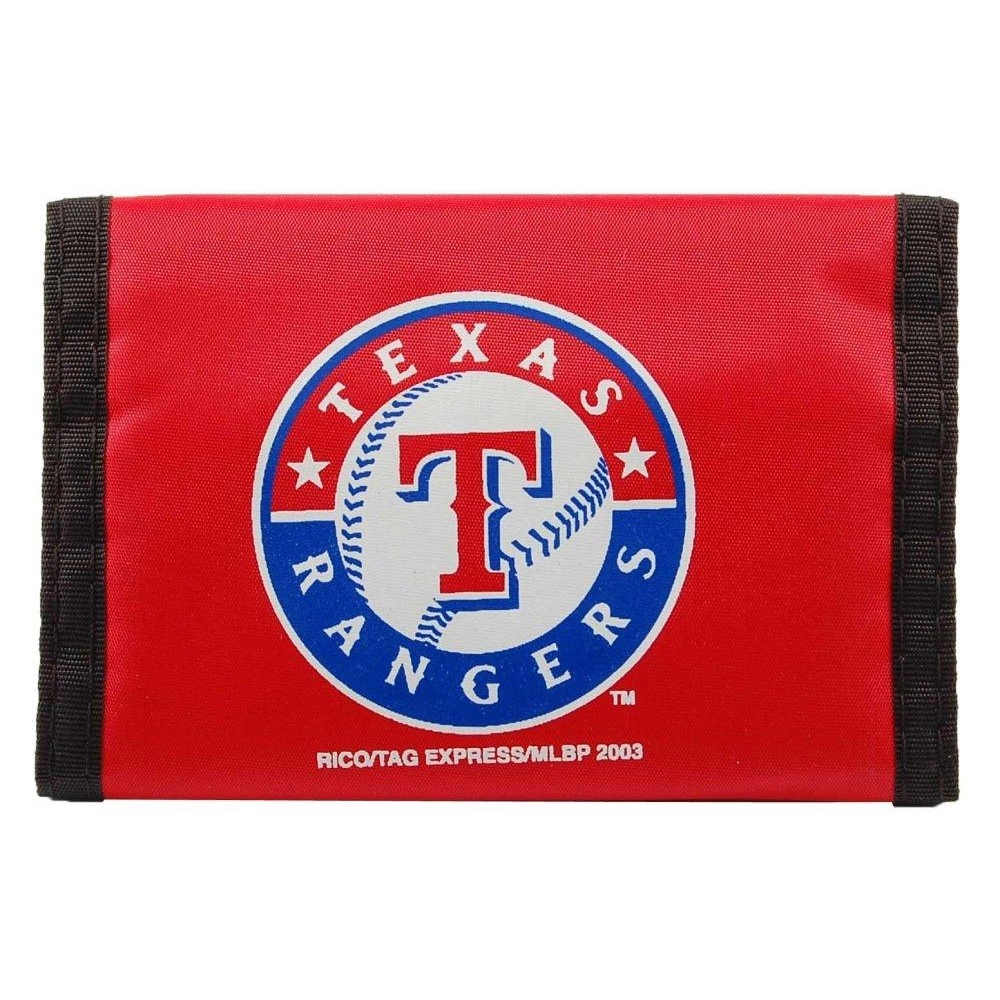 Rico MLB Texas Rangers Red Nylon Trifold Wallet,Multi-color