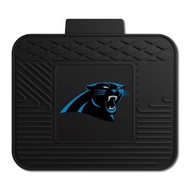 FANMATS 9979 Carolina Panthers Back Row Utility Car Mat - 1 Piece - 14in. x 17in., All Weather Protection, Universal Fit, Molded Team Logo