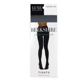 Berkshire Womens Lux Opaque Control Top Tights 4741- Reinforced Toe, Dark Grey, Tall