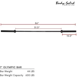 Body-Solid 7' Olympic Bar - Black