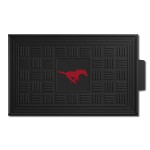 FANMATS 13011 SMU Mustangs Heavy Duty Vinyl Medallion Outdoor Door Mat - 19.5in. x 31in.