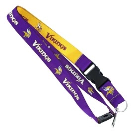 Aminco NFL Minnesota Vikings Reversible Lanyard, Team Colors, one Size (NFL-LN-162-21)