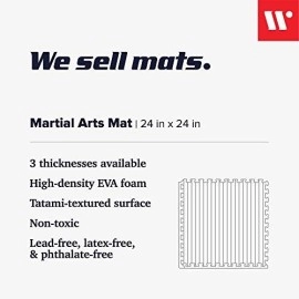 We Sell Mats 3/4 Inch Thick Martial Arts Eva Foam Exercise Mat, Tatami Pattern, Interlocking Floor Tiles For Home Gym, Mma, Anti-Fatigue Mats, 24 In X 24 In