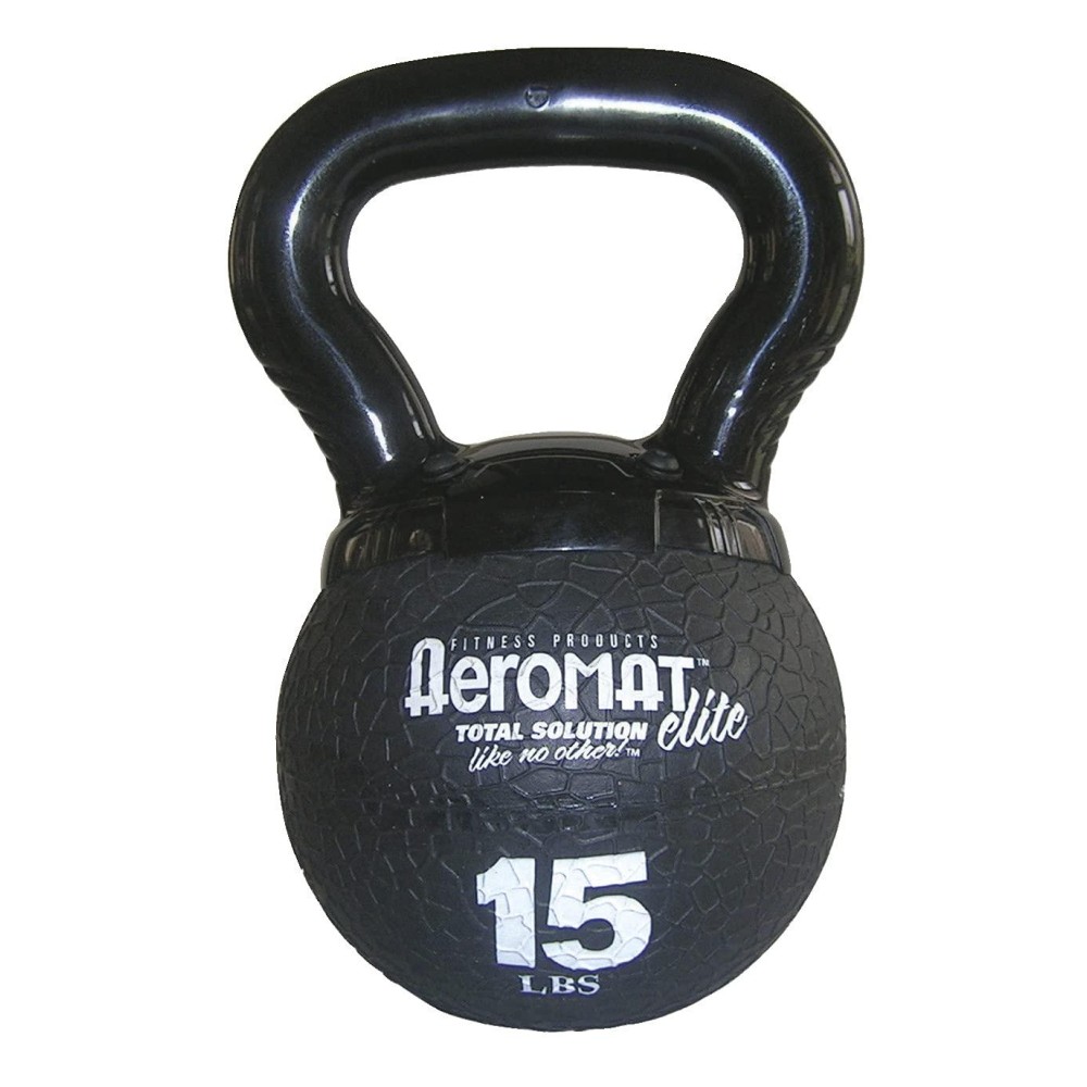 Aeromat Elite Mini 15 lb Kettlebell, Black