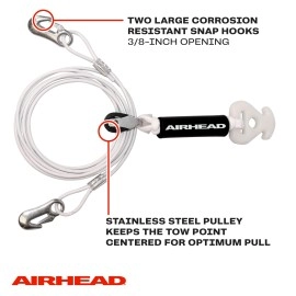 Airhead Self Centering Cable Tow Harness for 1-2 Rider Towable Tubes, Water Skis and Wakeboards, 14-Feet