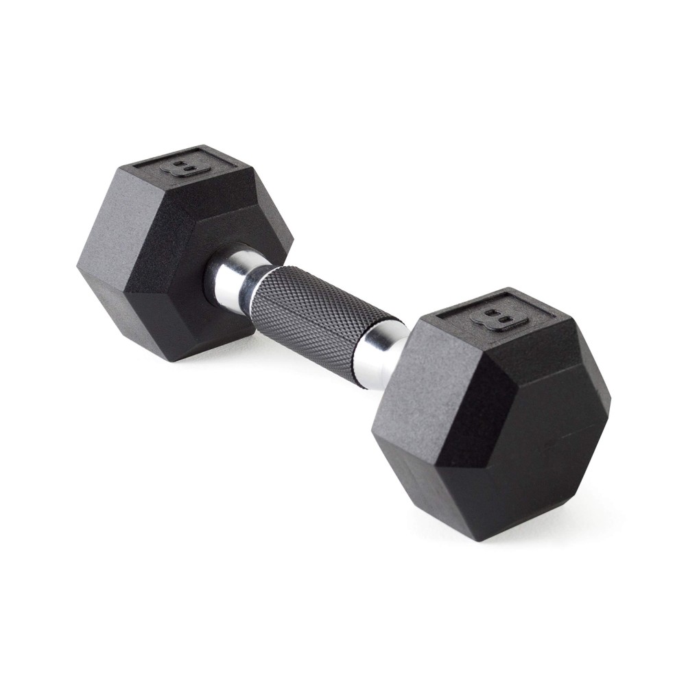 Cap Barbell Coated Dumbbell Weights With Padded Grip, 8-Pound, Black