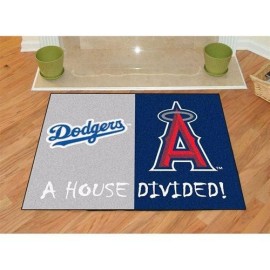 Mlb House Divided Novelty Rug Rug Size: 210 X 39 Mlb Team: Los Angeles Dodgers - Anaheim Angels
